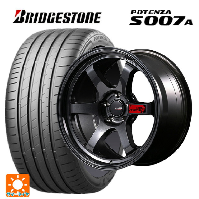 225/45R18 95Y XL ブリヂストン ポテンザ S007A 正規品 エムアイディー MIDレーシング R06 クリスタルブラック 18-7.5J 国産車用 サマータイヤホイール4本セット