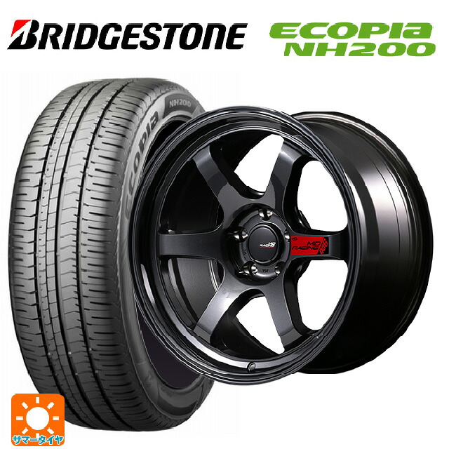225/45R18 95W XL ブリヂストン エコピア NH200 正規品 エムアイディー MIDレーシング R06 クリスタルブラック 18-7.5J 国産車用 サマータイヤホイール4本セット|タイヤホイール専門店コニシタイヤ