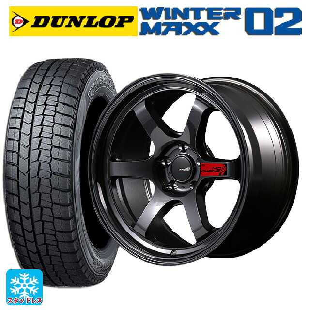 2024年製 215/60R17 96Q ダンロップ ウィンターマックス 02(WM02) # エムアイディー MIDレーシング R06 クリスタルブラック 17-7J 国産車用 スタッドレスタイヤホイール4本セット|タイヤホイール専門店コニシタイヤ