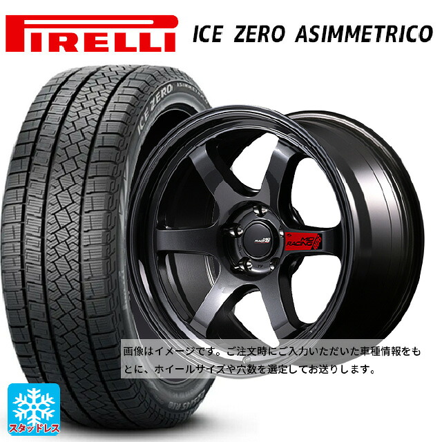 215/60R17 96H ピレリ アイスゼロ アシンメトリコ 正規品 # エムアイディー MIDレーシング R06 クリスタルブラック 17-7.5J 国産車用 スタッドレスタイヤホイール4本セット｜タイヤホイール専門店コニシタイヤ