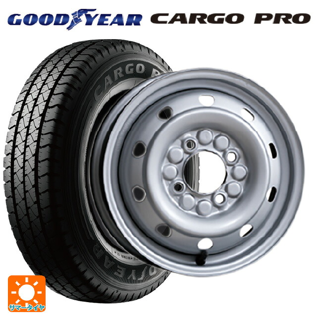 145/80R12 80/78N グッドイヤー カーゴプロ トピー M74 グレー（スチール） 12-3.5J 国産車用 サマータイヤホイール4本セット