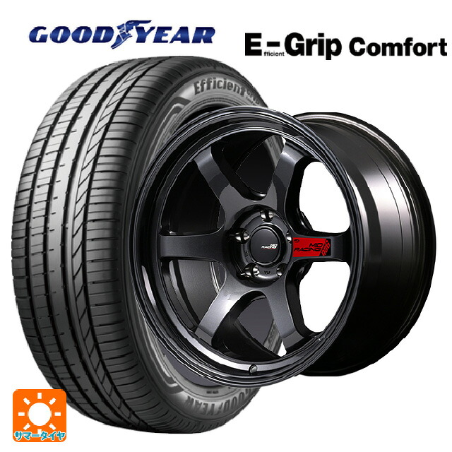 215/45R18 93W XL グッドイヤー エフィシェントグリップ コンフォート エムアイディー MIDレーシング R06 クリスタルブラック 18-8.5J 国産車用 サマータイヤホイール4本セット