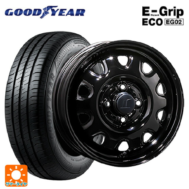 165/55R14 72V グッドイヤー エフィシェントグリップ エコ EG02 トピー M73 ブラック（スチール） 14-4.5J 国産車用 サマータイヤホイール4本セット