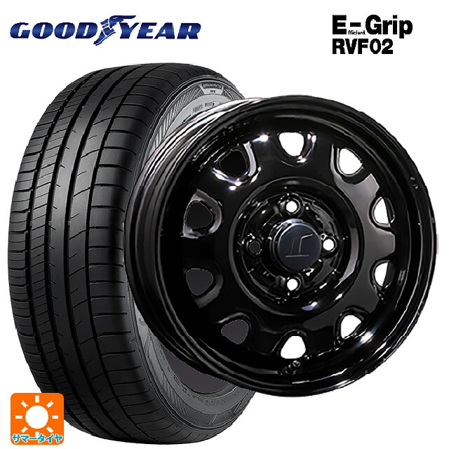 155/65R14 75H グッドイヤー エフィシェントグリップ RVF02 トピー M73 ブラック（スチール） 14-4.5J 国産車用 サマータイヤホイール4本セット