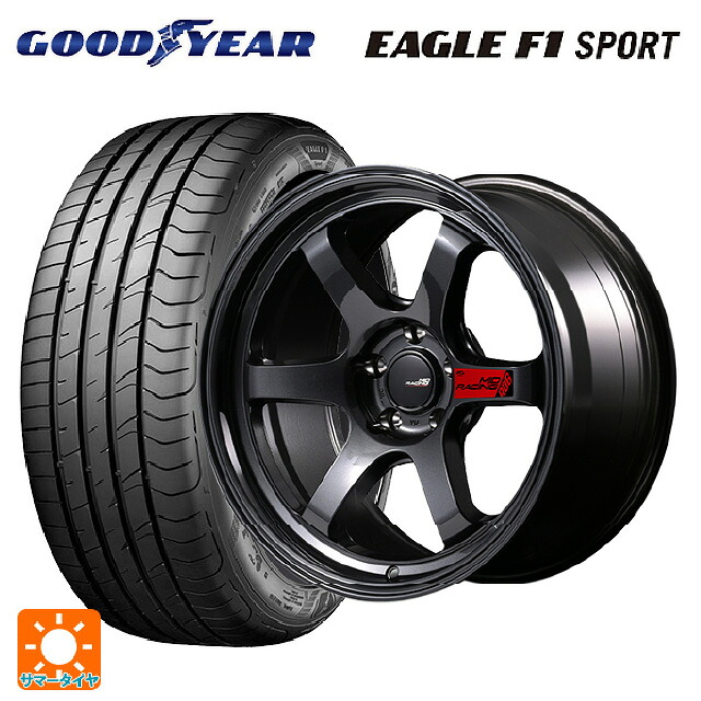 2023年製 235/45R17 94W グッドイヤー イーグルF1 スポーツ # エムアイディー MIDレーシング R06 # クリスタルブラック 17-7.5J 国産車用 サマータイヤホイール4本セット
