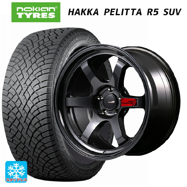 トヨタ bZ4X(11/15系)用 235/60R18 107R XL ノキアン ハッカペリッタR5 SUV # エムアイディー MIDレーシング R06 クリスタルブラック 新品スタッドレスタイヤホイール 4本セット