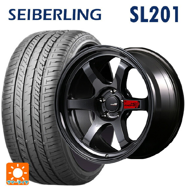 215/45R17 91W XL セイバーリング セイバーリング SL201(ブリヂストン工場生産) エムアイディー MIDレーシング R06 クリスタルブラック 17-7J 国産車用 サマータイヤホイール4本セット|タイヤホイール専門店コニシタイヤ