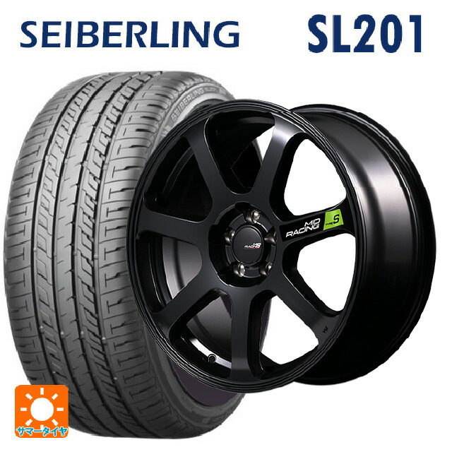 215/60R17 96H セイバーリング セイバーリング SL201(ブリヂストン工場生産） エムアイディー MIDレーシング R07 タイプS セミグロスブラック 17-7J 国産車用 サマータイヤホイール4本セット