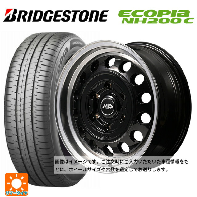 ダイハツ タフト(LA900/LA910)用 165/70R14 81S ブリヂストン エコピア NH200C 正規品 # エムアイディー ガルシア シスコ タイプ2 ブラック/リムポリッシュ 新品サマータイヤホイール 4本セット|タイヤホイール専門店コニシタイヤ