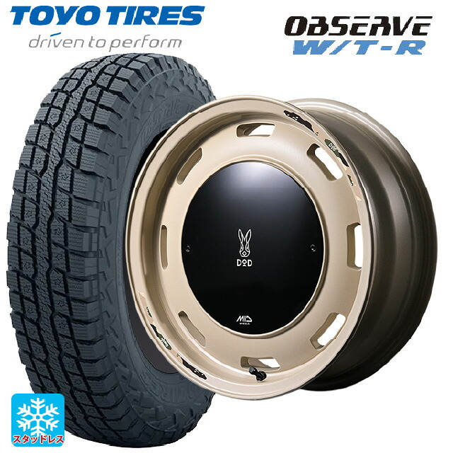 スズキ ジムニーシエラ(74系)用 225/70R16 102/99Q トーヨー オブザーブ W/T-R エムアイディー ウシャリントバリ セミグロスサンドベージュ 新品スタッドレスタイヤホイール 5本セット