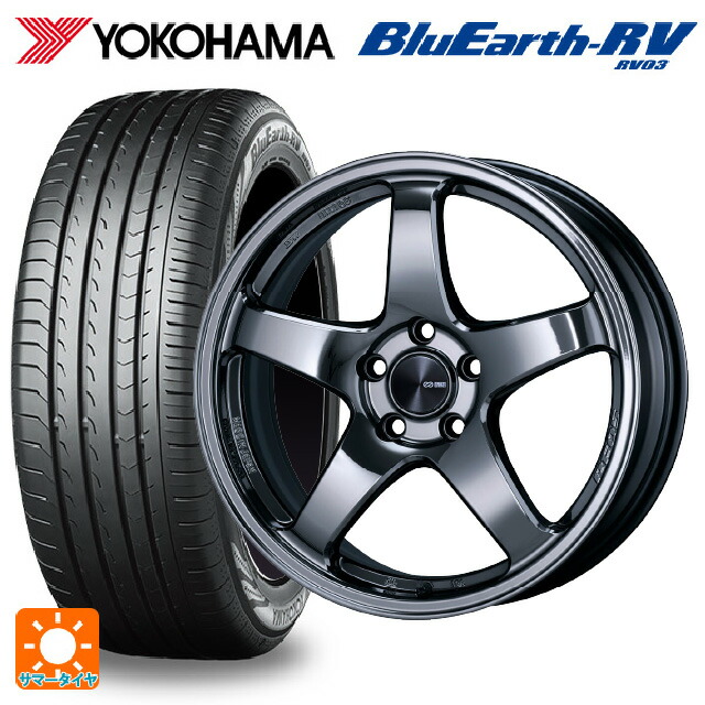 225/60R18 100H ヨコハマ ブルーアース RV03 # エンケイ パフォーマンスライン PF05 # SBK 18-7.5J 国産車用 サマータイヤホイール4本セット