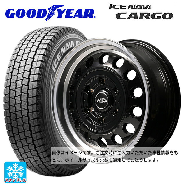 165/80R14 97/95N グッドイヤー アイスナビ カーゴ エムアイディー ガルシア シスコ タイプ2 ブラック/リムポリッシュ 14-5J 国産車用 スタッドレスタイヤホイール4本セット