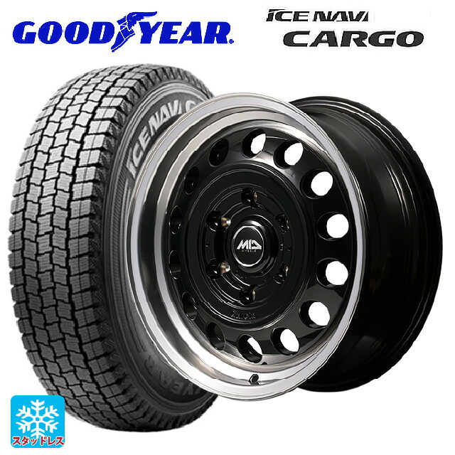 2026年製 195/80R15 107/105N グッドイヤー アイスナビ カーゴ # エムアイディー ガルシア シスコ タイプ2 ブラック/リムポリッシュ 15-6J 国産車用 スタッドレスタイヤホイール4本セット|タイヤホイール専門店コニシタイヤ