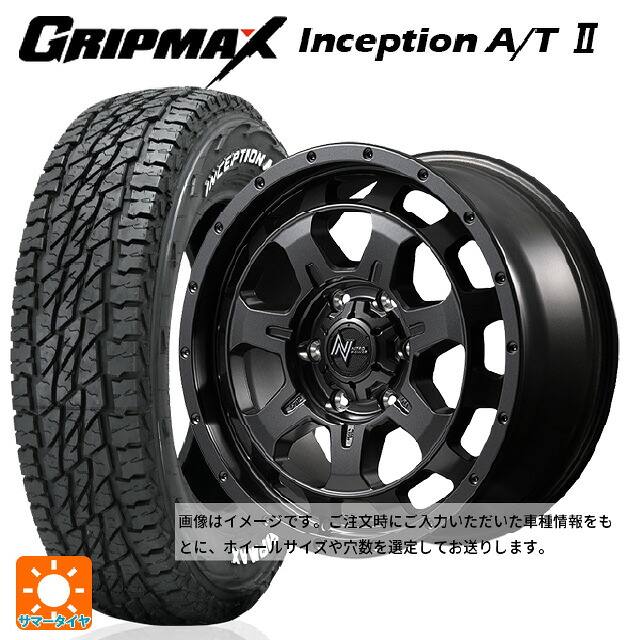 スズキ ジムニー(64系)用 175/80R16 91S グリップマックス インセプション A/T2 ホワイトレター エムアイディー ナイトロパワー M7 ファランクス バレルブラック 新品サマータイヤホイール 4本セット