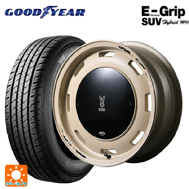 スズキ ジムニー(64系)用 175/80R16 91S グッドイヤー エフィシェントグリップSUV HP01 エムアイディー ウシャリントバリ セミグロスサンドベージュ 新品サマータイヤホイール 4本セット