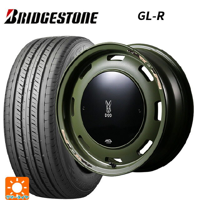 215/65R16 109/107R ブリヂストン GL-R 正規品 エムアイディー ウシャリントバリ セミグロスODグリーン 16-6J 国産車用 サマータイヤホイール4本セット