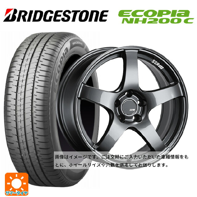 195/45R17 81W ブリヂストン エコピア NH200C 正規品 タナベ SSR GT V01 グラファイトガンメタ 17-7J 国産車用 サマータイヤホイール4本セット