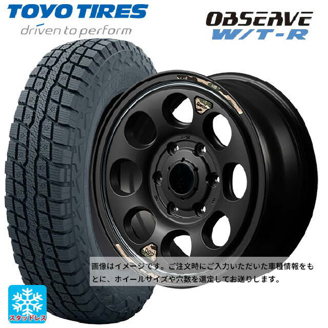 スズキ ジムニー(64系)用 185/85R16 105N トーヨー オブザーブ W/T-R # エムアイディー ウシャリン セミグロスブラック/リムヴァーレイポリッシュ 新品スタッドレスタイヤホイール 4本セット