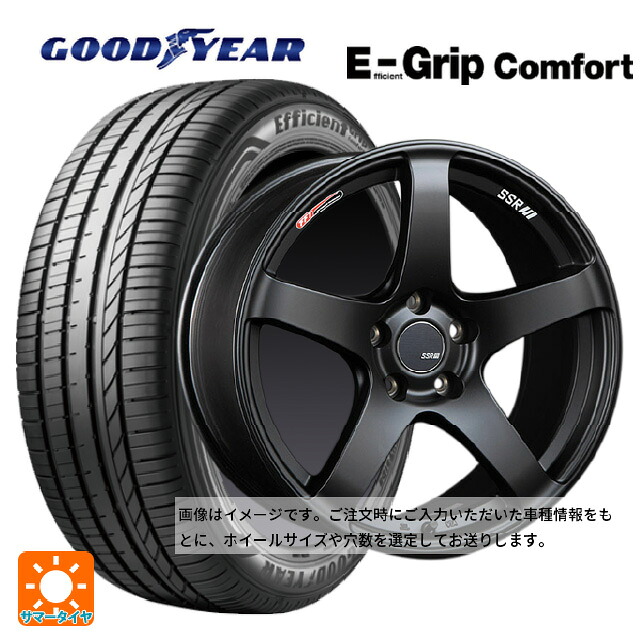 195/60R17 90V グッドイヤー エフィシェントグリップ コンフォート タナベ SSR GT V01 フラットブラック/レッドライン 17-7J 国産車用 サマータイヤホイール4本セット|タイヤホイール専門店コニシタイヤ