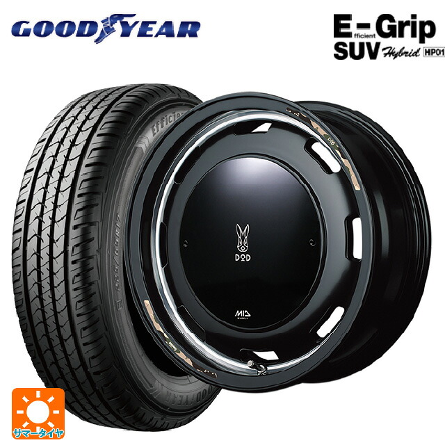 スズキ ジムニー(64系)用 175/80R16 91S グッドイヤー エフィシェントグリップSUV HP01 エムアイディー ウシャリントバリ セミグロスブラック/リムヴァーレイポリッシュ 新品サマータイヤホイール 4本セット