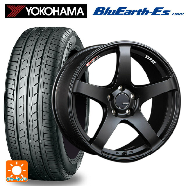 225/55R17 97W ヨコハマ ブルーアースEs ES32 タナベ SSR GT V01 フラットブラック/レッドライン 17-7J 国産車用 サマータイヤホイール4本セット