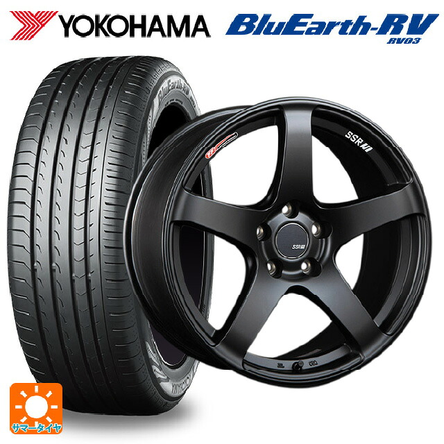 215/45R17 91W XL ヨコハマ ブルーアース RV03 タナベ SSR GT V01 フラットブラック/レッドライン 17-7J 国産車用 サマータイヤホイール4本セット 107,670円