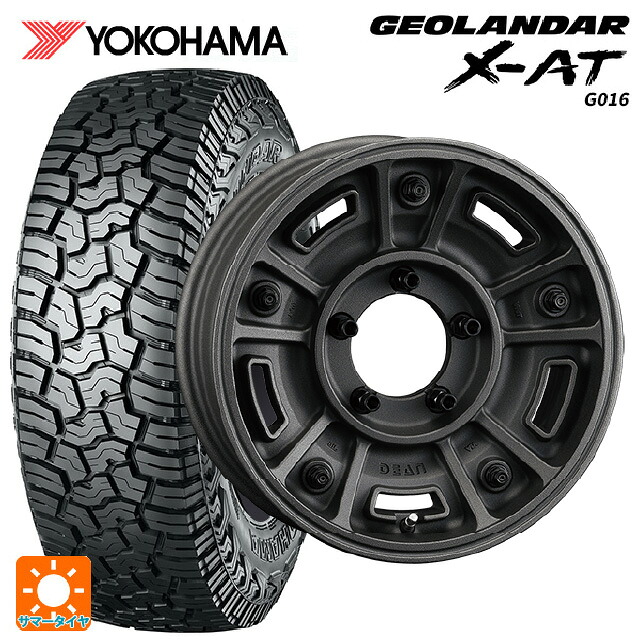 トヨタ ランドクルーザー70(GDJ76W)用 285/75R16 126/123Q ヨコハマ ジオランダー X-AT G016 ブラックレター 正規品 クリムソン ディーン BJ メキシカン ショットチャコールブラック 新品サマータイヤホイール 5本セット