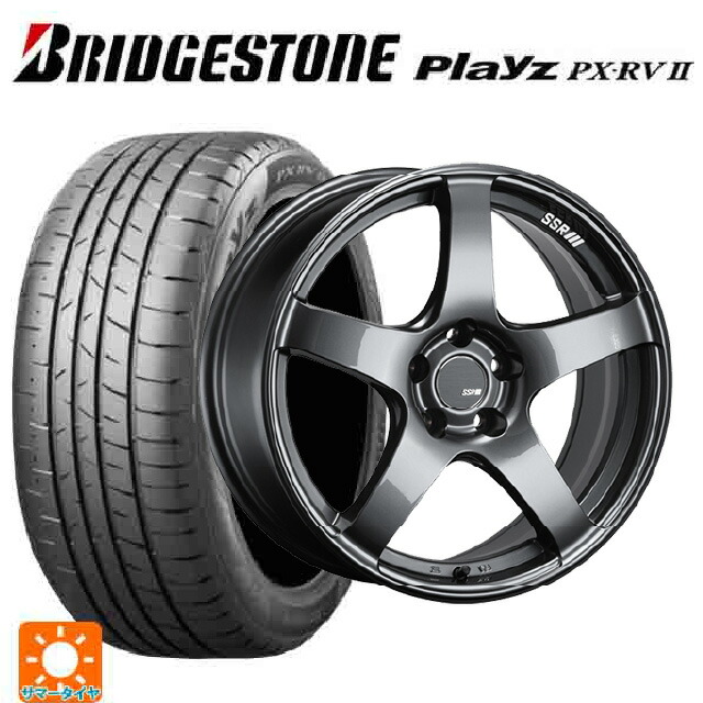 235/55R18 100V ブリヂストン プレイズ PX-RV2 正規品 タナベ SSR GT V01 グラファイトガンメタ 18-7.5J 国産車用 サマータイヤホイール4本セット
