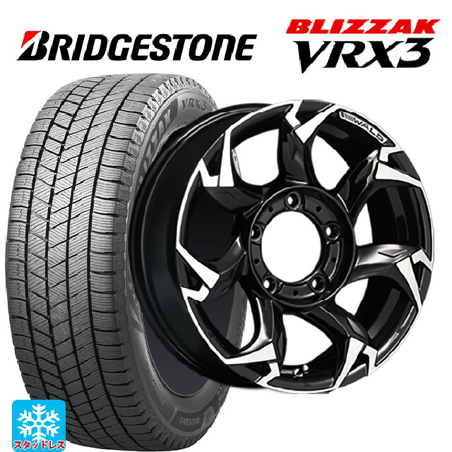 スズキ ジムニー(64系)用 215/70R16 100Q ブリヂストン ブリザック VRX3 正規品 ヴァルド ボルサリノ SUV V11-C SUV ブラック/ポリッシュ 新品スタッドレスタイヤホイール 5本セット