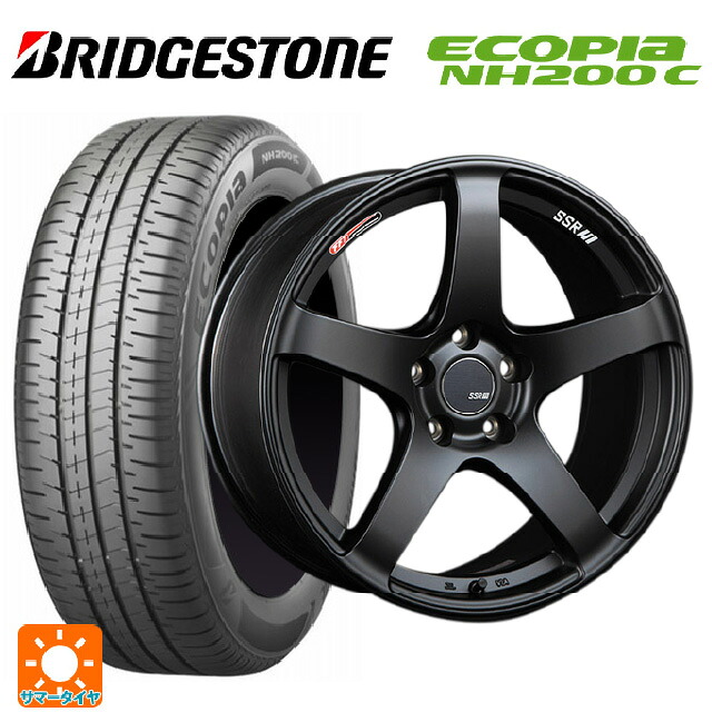 スズキ スイフトスポーツ(ZC33S)用 2024年製 195/45R17 81W ブリヂストン エコピア NH200C 正規品 # タナベ SSR GT V01 フラットブラック/レッドライン 新品サマータイヤホイール 4本セット