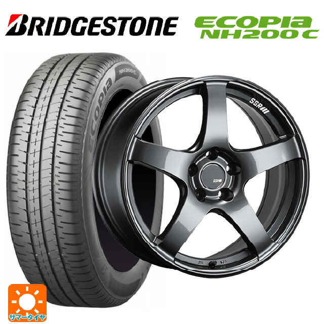 スズキ スイフトスポーツ(ZC33S)用 2024年製 195/45R17 81W ブリヂストン エコピア NH200C 正規品 # タナベ SSR GT V01 グラファイトガンメタ 新品サマータイヤホイール 4本セット