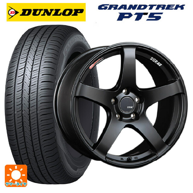 235/60R18 107V ダンロップ グラントレックPT5 タナベ SSR GT V01 フラットブラック/レッドライン 18-8.5J 国産車用 サマータイヤホイール4本セット