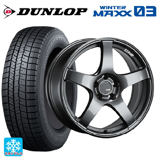 215/60R17 96Q ダンロップ ウィンターマックス 03(WM03) タナベ SSR GT V01 グラファイトガンメタ 17-7J 国産車用 スタッドレスタイヤホイール4本セット
