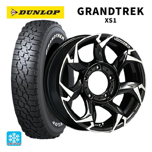 2024年製 215/70R16 100/97N ダンロップ グラントレックXS1 ホワイトレター # ヴァルド ボルサリノ SUV V11-C SUV ブラック/ポリッシュ 16-5.5J 国産車用 スタッドレスタイヤホイール4本セット