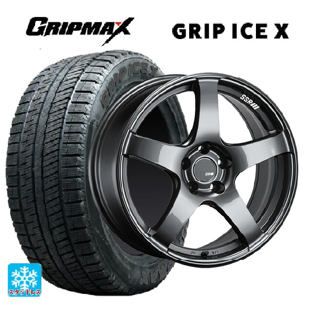 225/40R18 92H XL グリップマックス グリップアイスX ブラックレター タナベ SSR GT V01 グラファイトガンメタ 18-8J 国産車用 スタッドレスタイヤホイール4本セット