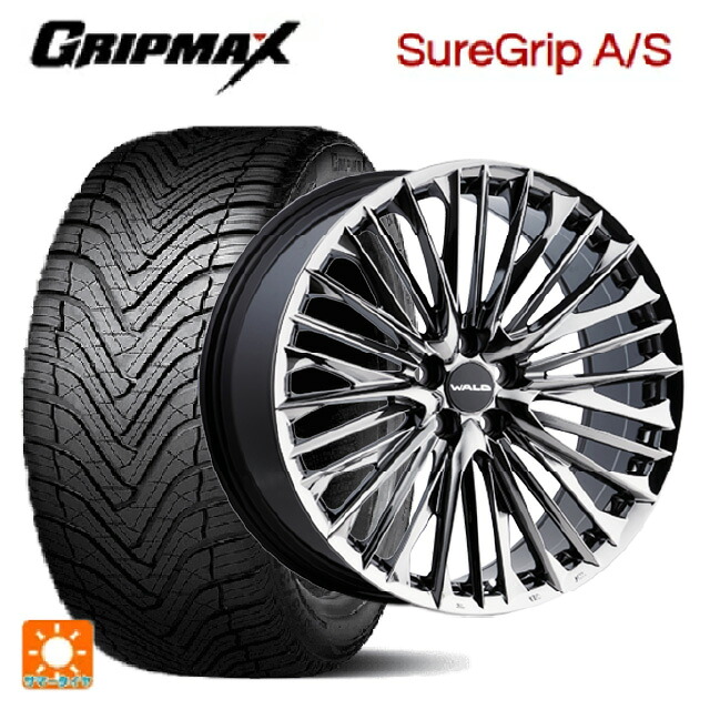 トヨタ アルファード(30系)用 245/40R20 99W XL グリップマックス シュアグリップ A/S ブラックレター ヴァルド ジェニュインライン F001 SBC 新品オールシーズンタイヤホイール 4本セット