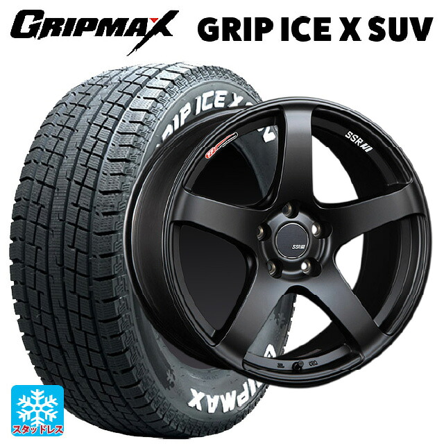 2024年製 225/60R18 104H XL グリップマックス グリップアイスX SUV ホワイトレター # タナベ SSR GT V01 フラットブラック/レッドライン 18-8.5J 国産車用 スタッドレスタイヤホイール4本セット｜タイヤホイール専門店コニシタイヤ