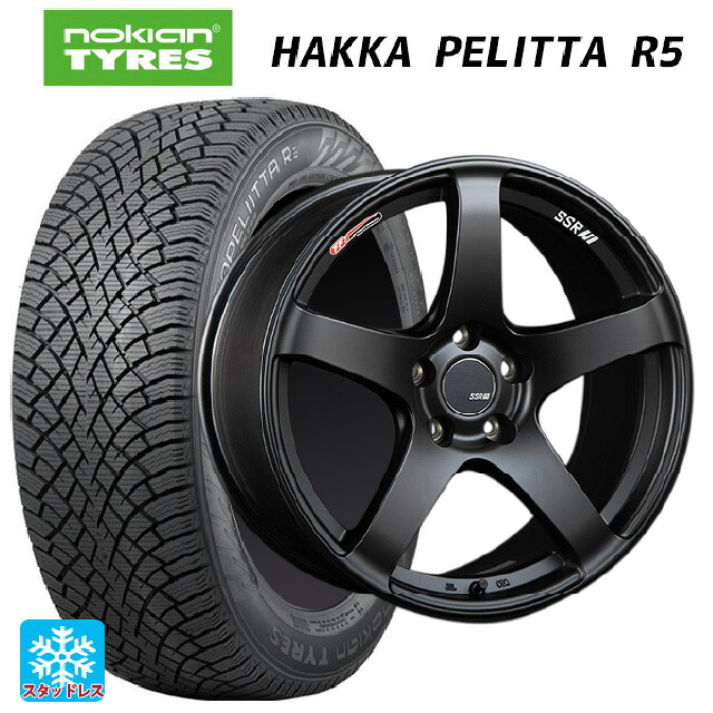 225/45R18 95T XL ノキアン ハッカペリッタR5 タナベ SSR GT V01 フラットブラック/レッドライン 18-8.5J 国産車用 スタッドレスタイヤホイール4本セット