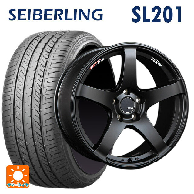 225/45R18 95W XL セイバーリング セイバーリング SL201(ブリヂストン工場生産） タナベ SSR GT V01 フラットブラック/レッドライン 18-8.5J 国産車用 サマータイヤホイール4本セット