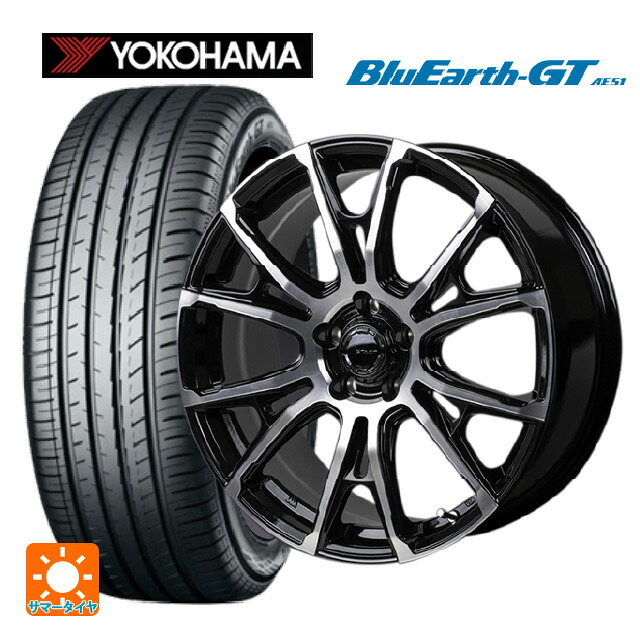 245/40R18 97W XL ヨコハマ ブルーアースGT AE51 ジャパン三陽 ハイブロック シュタッド ブラック/ポリッシュ 18-7.5J 国産車用 サマータイヤホイール4本セット
