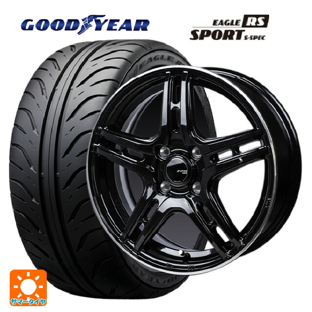 195/55R15 84V グッドイヤー イーグル RS スポーツ S-スペック ジャパン三陽 ジェーピースタイル R52 パールブラック/フランジカットポリッシュ 15-5.5J 国産車用 サマータイヤホイール4本セット
