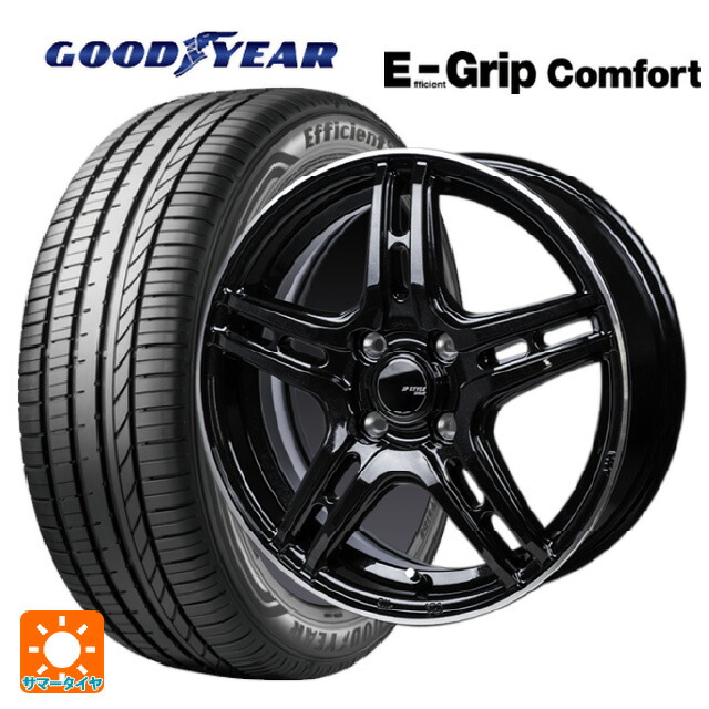 165/55R14 72V グッドイヤー エフィシェントグリップ コンフォート ジャパン三陽 ジェーピースタイル R52 パールブラック/フランジカットポリッシュ 14-4.5J 国産車用 サマータイヤホイール4本セット｜タイヤホイール専門店コニシタイヤ
