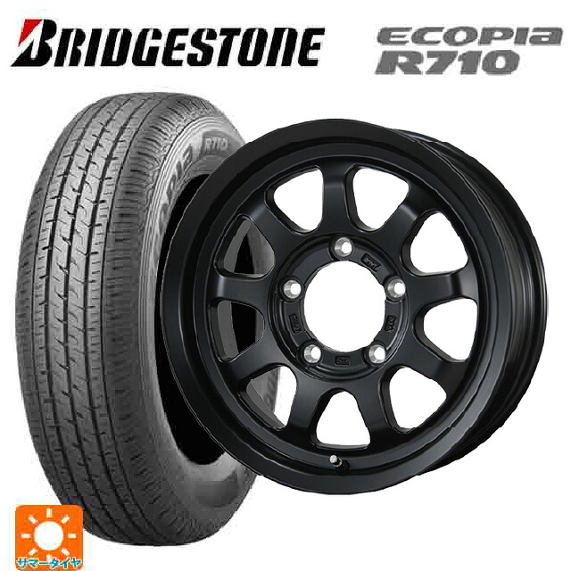 スズキ ジムニーシエラ(74系)用 195/80R15 103/101N ブリヂストン エコピア R710 正規品 トピー ブロウズ ロブナイン MB 新品サマータイヤホイール 5本セット