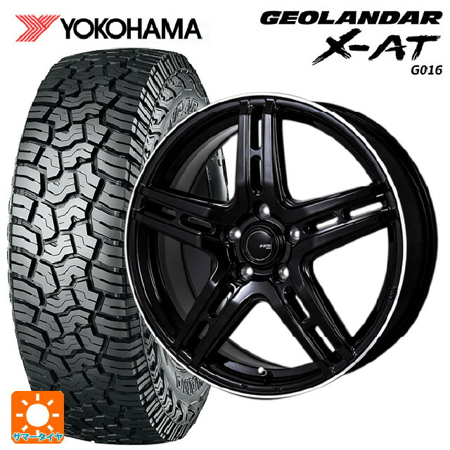 215/70R16 100/97Q ヨコハマ ジオランダー X-AT G016 ブラックレター 正規品 ジャパン三陽 ジェーピースタイル R52 パールブラック/フランジカットポリッシュ 16-6.5J 国産車用 サマータイヤホイール4本セット
