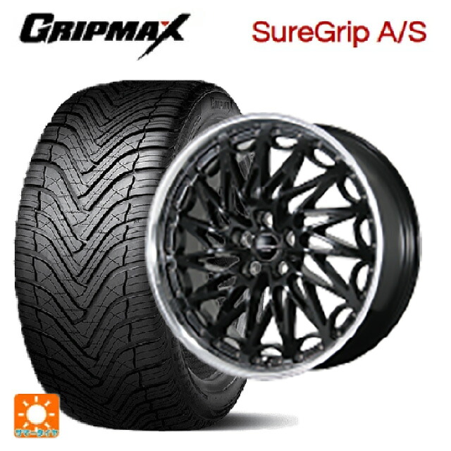 トヨタ アルファード(30系)用 245/40R20 99W XL グリップマックス シュアグリップ A/S ブラックレター トピー エクスクルーシブ ティーエルエムワンゼロツー # GB/RP 新品オールシーズンタイヤホイール 4本セット
