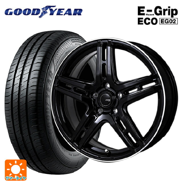 175/60R16 82H グッドイヤー エフィシェントグリップ エコ EG02 # ジャパン三陽 ジェーピースタイル R52 パールブラック/フランジカットポリッシュ 16-6J 国産車用 サマータイヤホイール4本セット｜タイヤホイール専門店コニシタイヤ