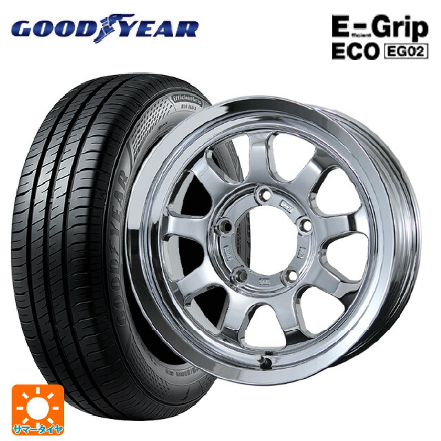 215/65R16 98H グッドイヤー エフィシェントグリップ エコ EG02 トピー ブロウズ ロブナイン Chrome 16-5.5J 国産車用 サマータイヤホイール4本セット
