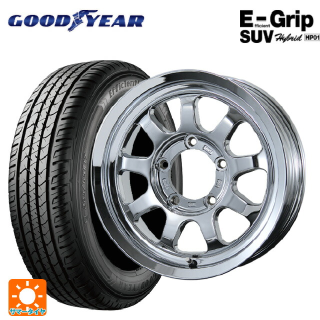 スズキ ジムニー(64系)用 175/80R16 91S グッドイヤー エフィシェントグリップSUV HP01 トピー ブロウズ ロブナイン Chrome 新品サマータイヤホイール 5本セット