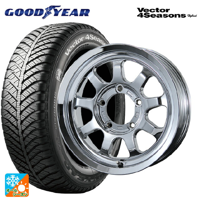 215/65R16 98H グッドイヤー ベクターフォーシーズンズ ハイブリッド トピー ブロウズ ロブナイン Chrome 16-5.5J 国産車用 オールシーズンタイヤホイール4本セット|タイヤホイール専門店コニシタイヤ