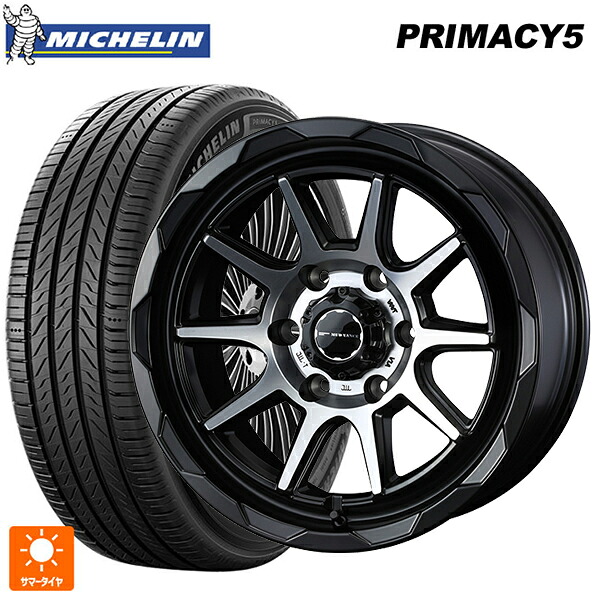265/65R17 112H ミシュラン プライマシー5 正規品 ウェッズ マッドヴァンス06 マットブラックポリッシュ 17-8J 国産車用 サマータイヤホイール4本セット